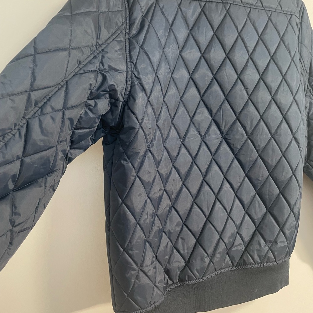 Men’s  Quilted Navy Bomber Jacket Medium - Picture 3 of 13